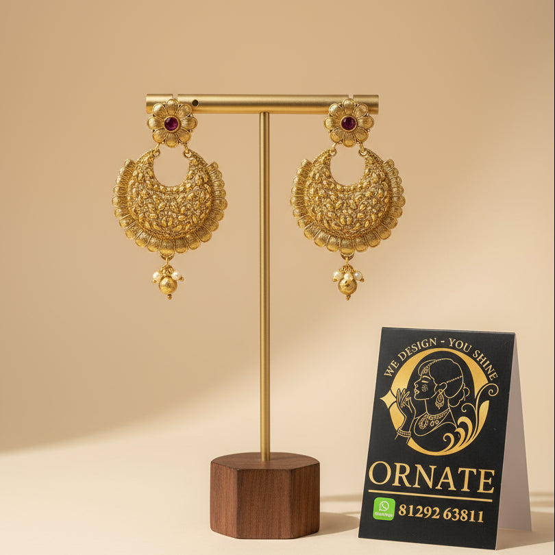 Floral Crescent Earring