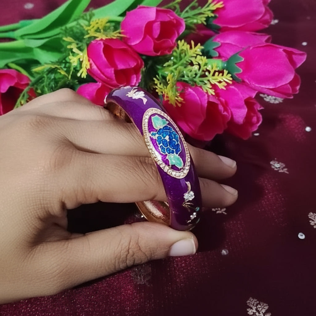 Purply Dream Hinged Enamel Bangle