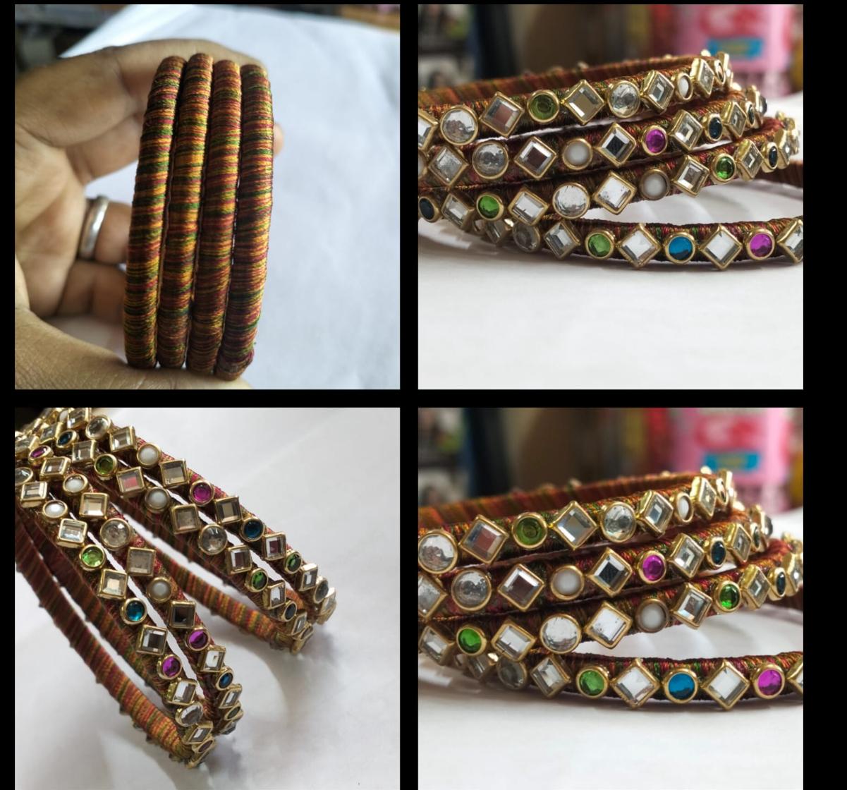 Vibrant Kundan Resham Kangan