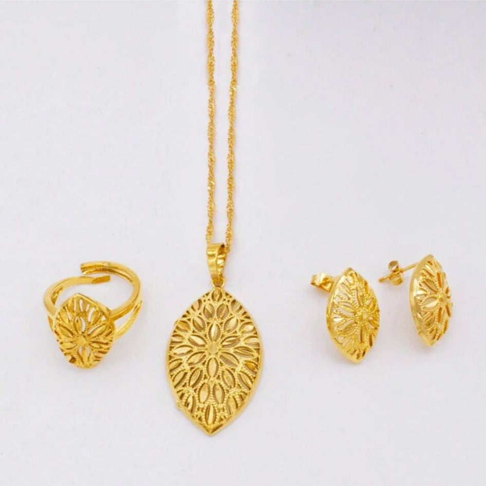 Alya African Gold Plated Necklace Set