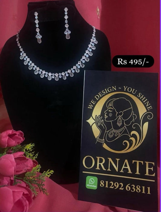 Crystal Raindrop Elegance Necklace Set
