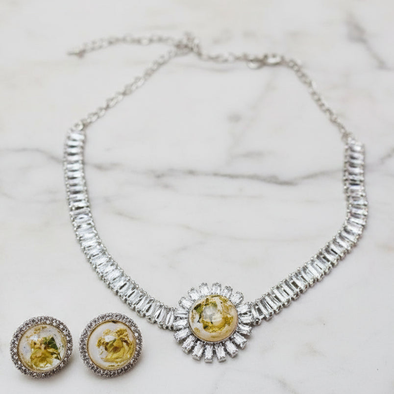 Yellow Floral Mirage Necklace Set