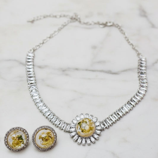 Yellow Floral Mirage Necklace Set