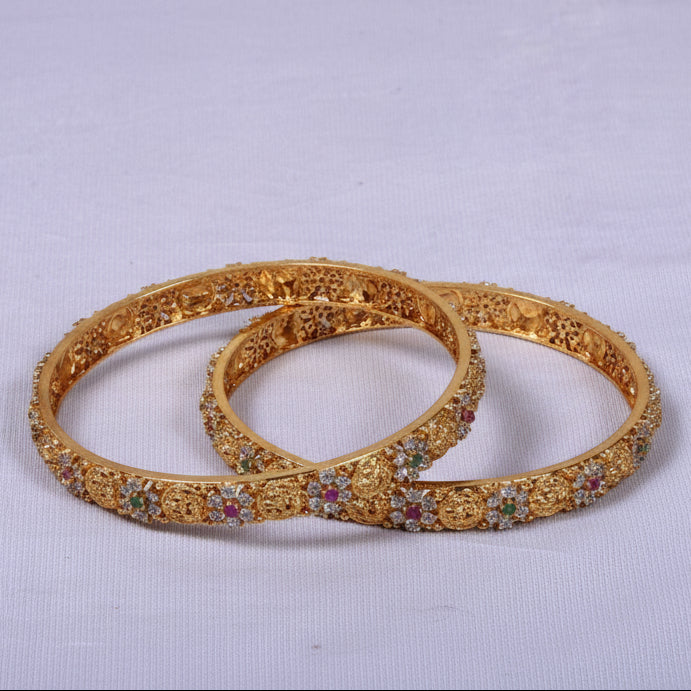 Gemstone Garland Idol Bangle