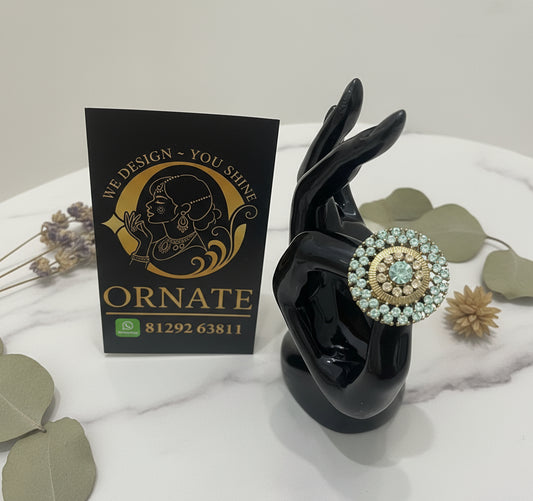 Cluster Blue Adjustable Ring