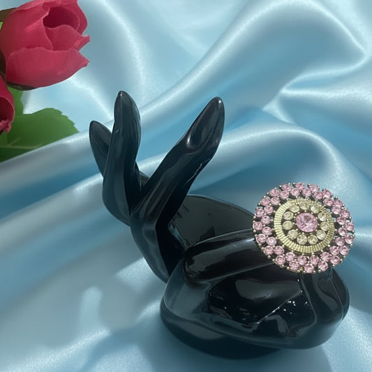 Cluster Pink Adjustable Ring