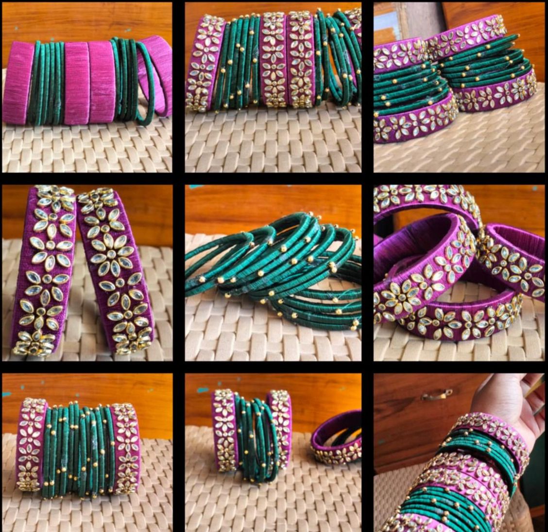 Nirvana Kundan Resham Kangan