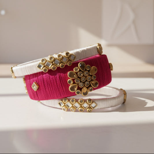 Surqi kundan Resham Kangan