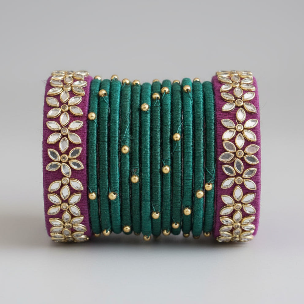 Nirvana Kundan Resham Kangan