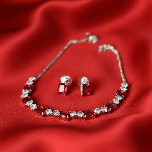 Red Glaze Necklace Set