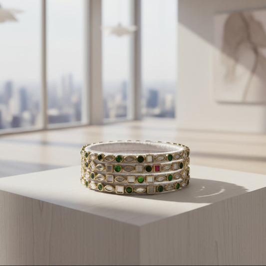 Dhavala Kundan Resham Kangan