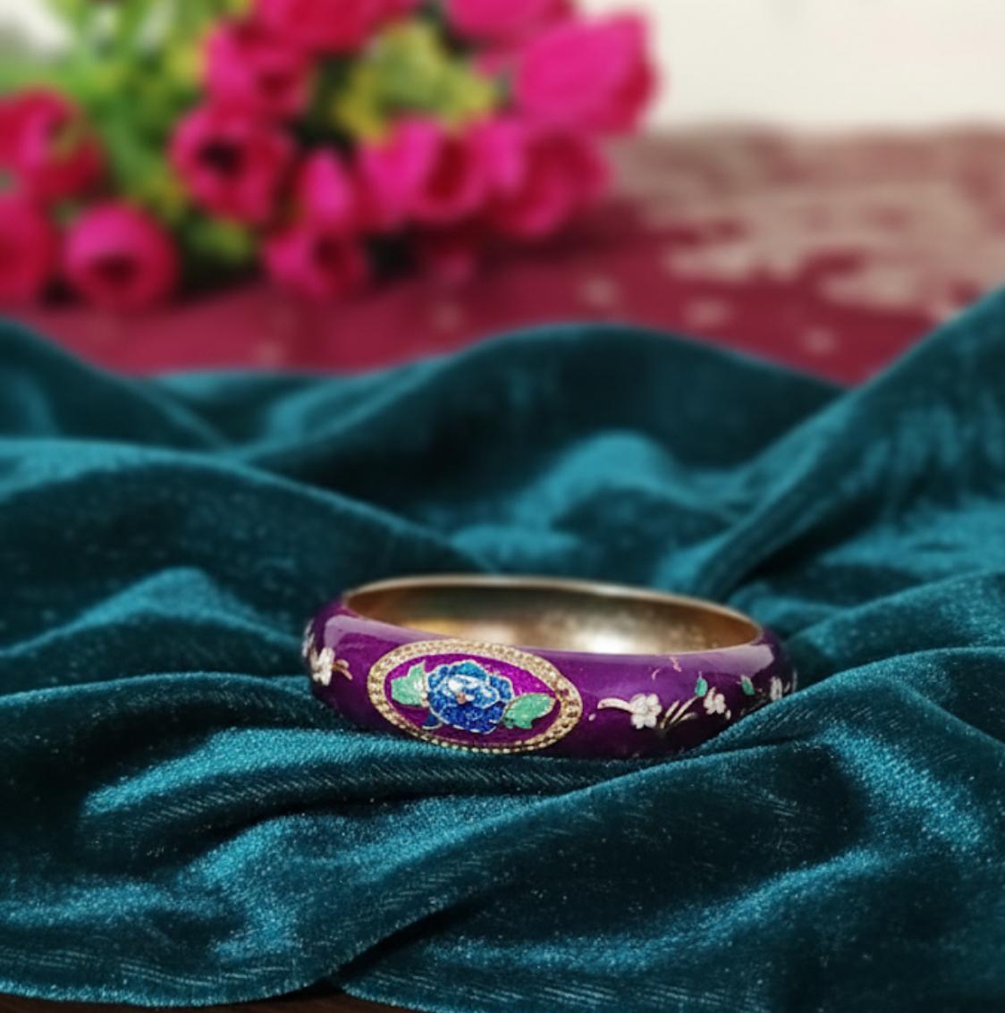 Purply Dream Hinged Enamel Bangle