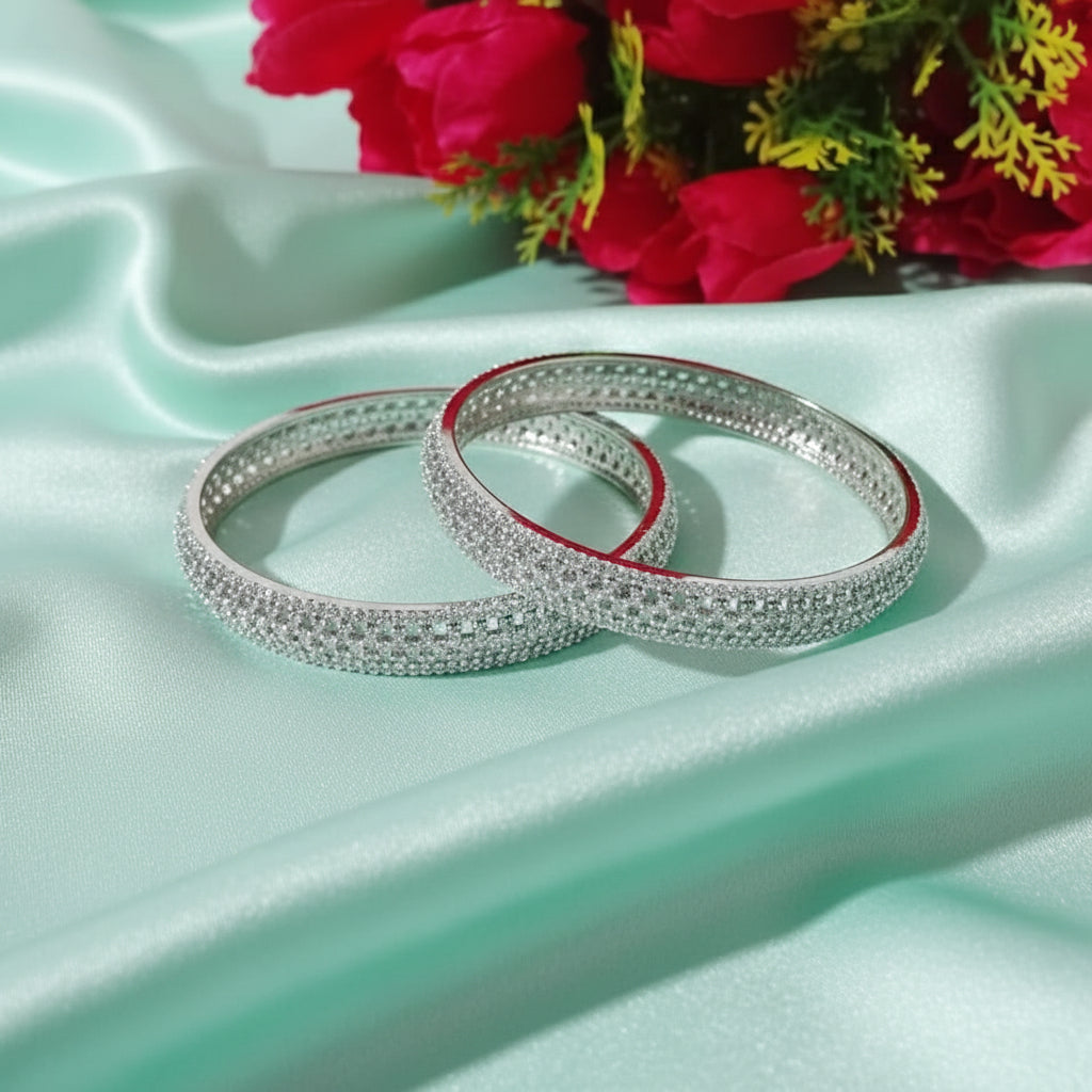 Silver Spark Aura AD Bangles