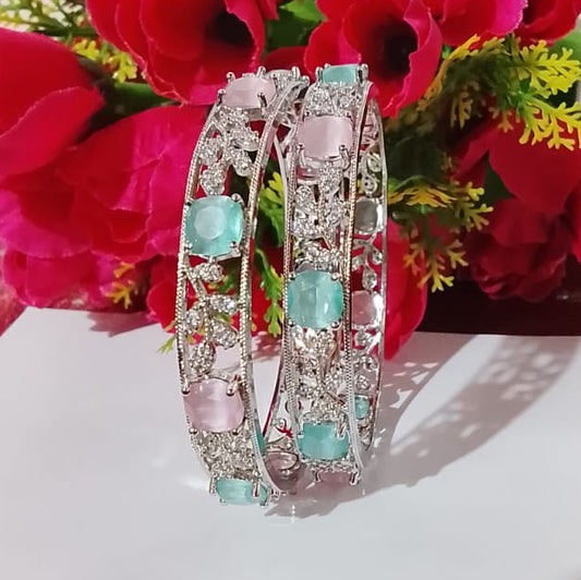 Pastel Leafy AD Premium Bangles