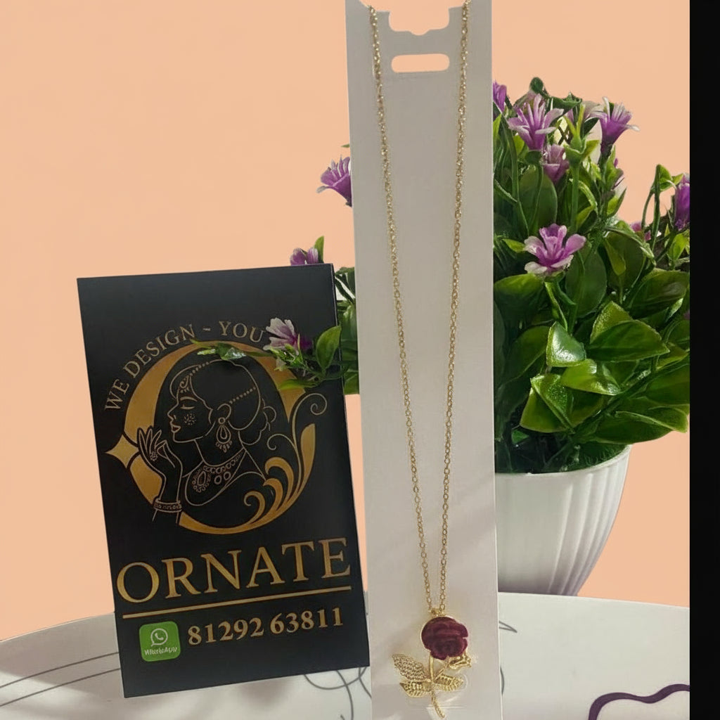Valentine Rose Pendant Chain