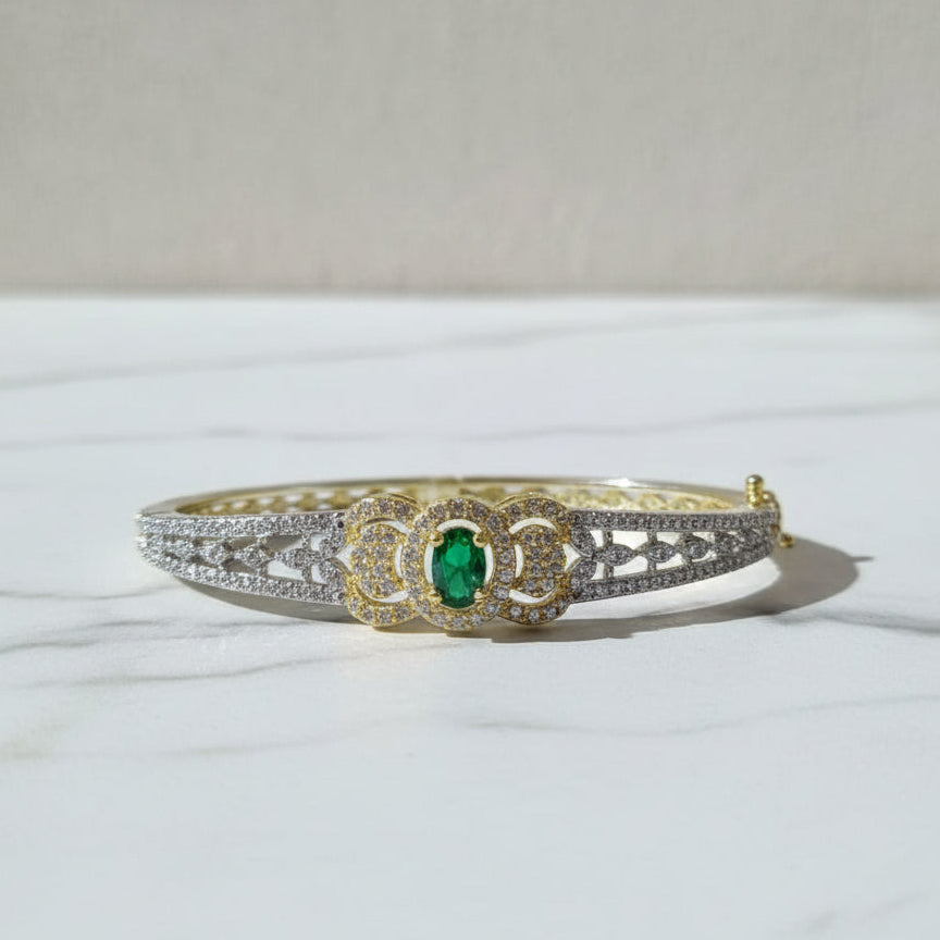Emerald Crown Premium CZ Cuff Bracelet