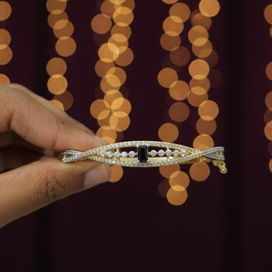 Twirl Charm Premium CZ Cuff Bracelet