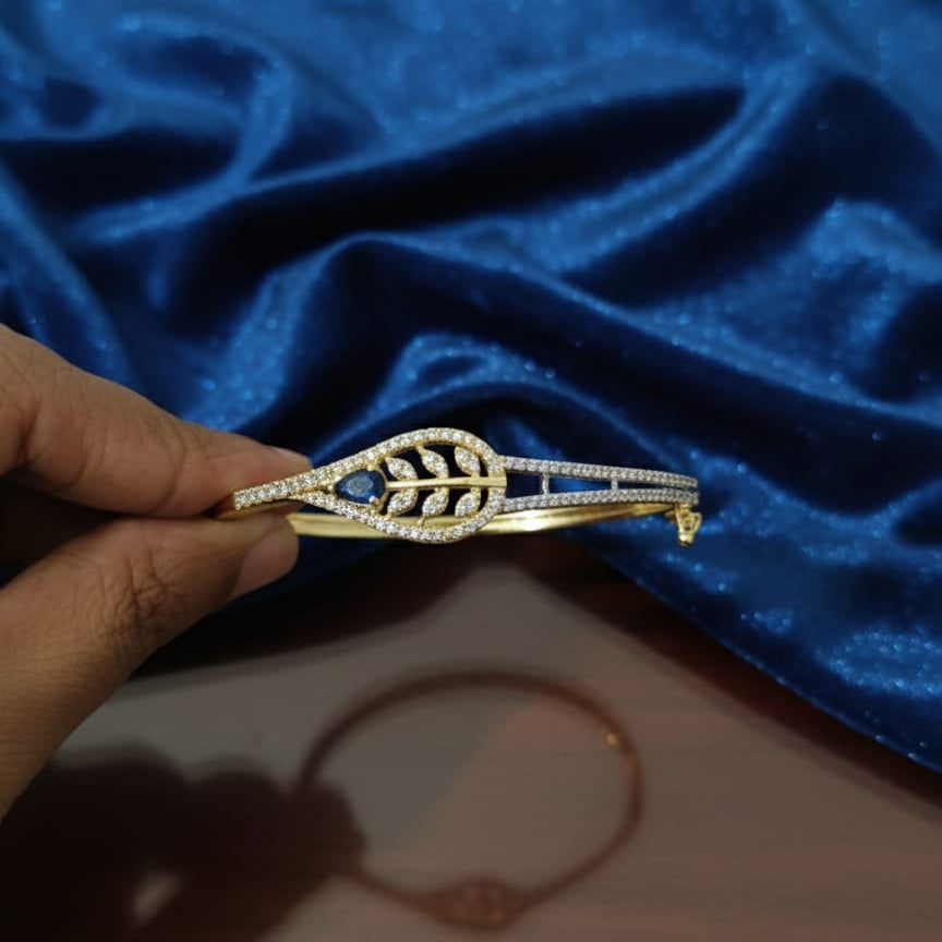 Radiant Leafy Premium CZ Cuff Bracelet