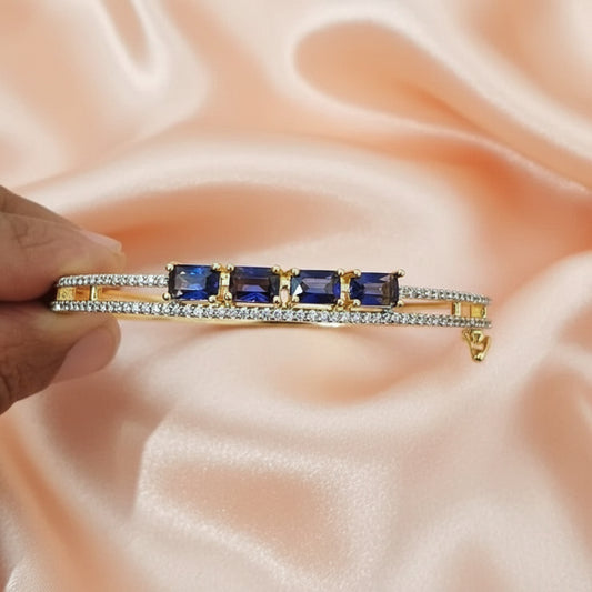 Sapphire Mist Premium CZ Cuff Bracelet