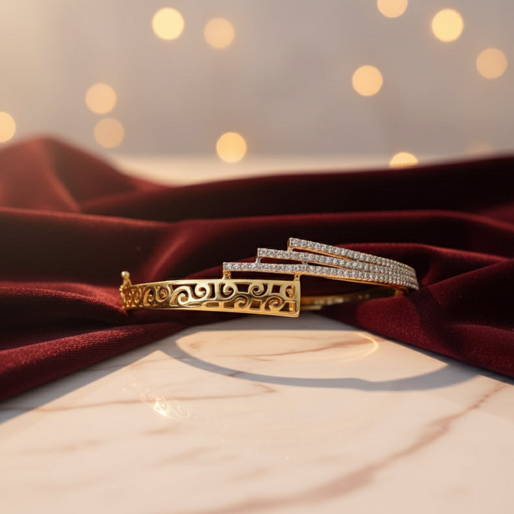 Henna Premium CZ Cuff Bracelet