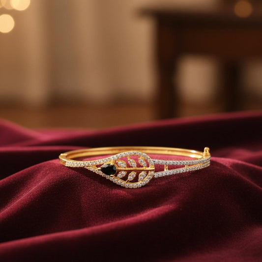 Radiant Leafy Premium CZ Cuff Bracelet