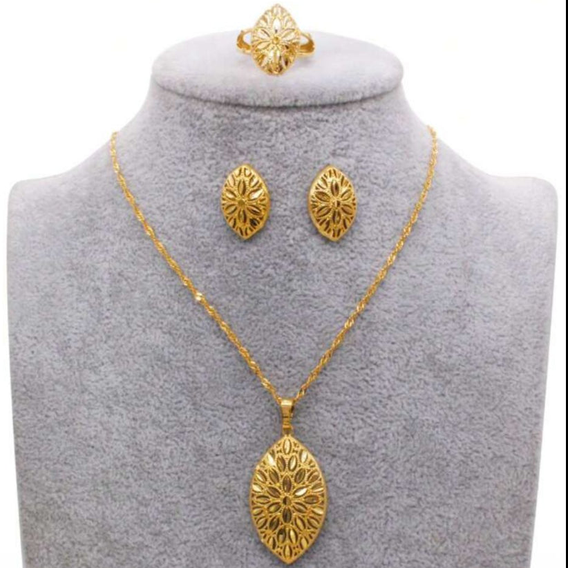 Alya African Gold Plated Necklace Set