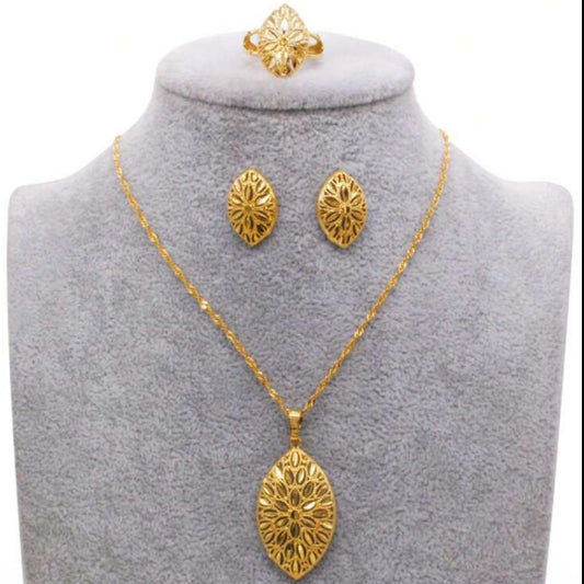 Alya African Gold Plated Necklace Set