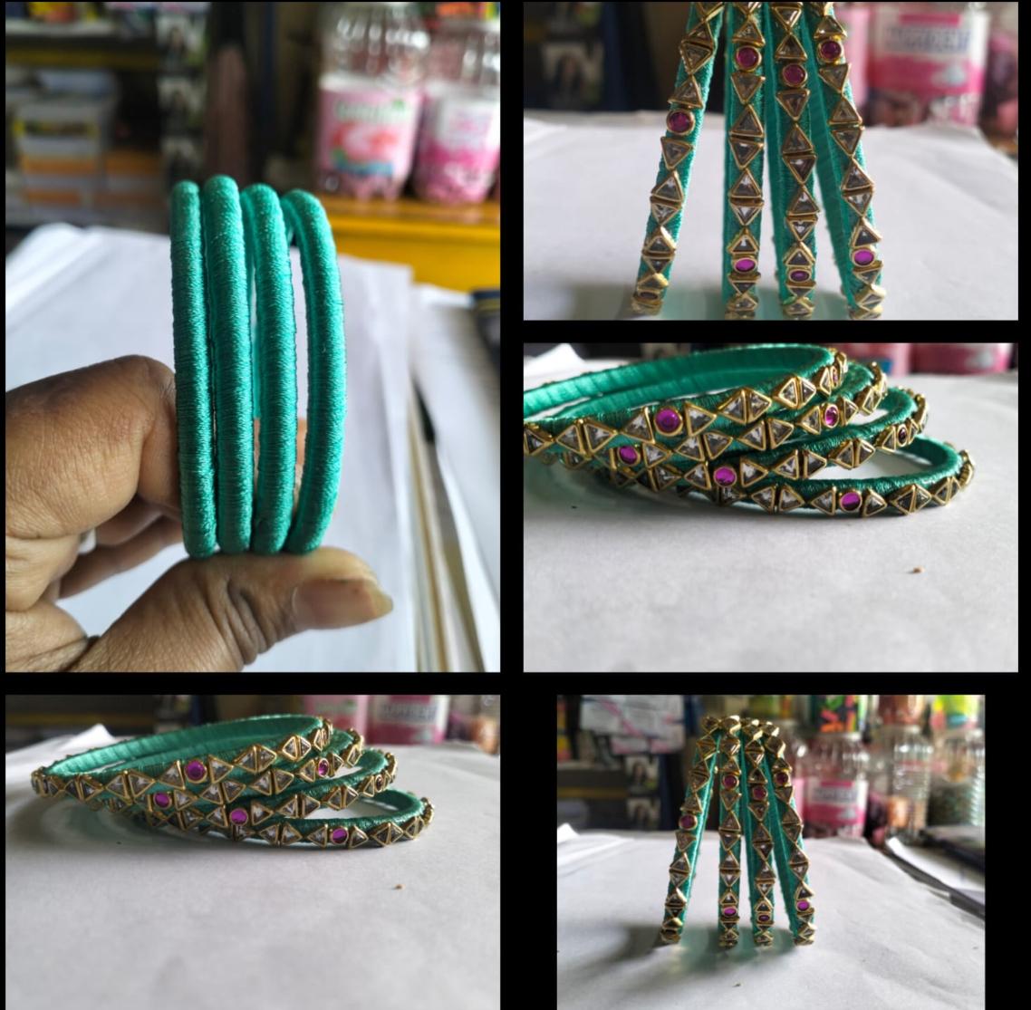 Ferozi Kundan Resham Kangan