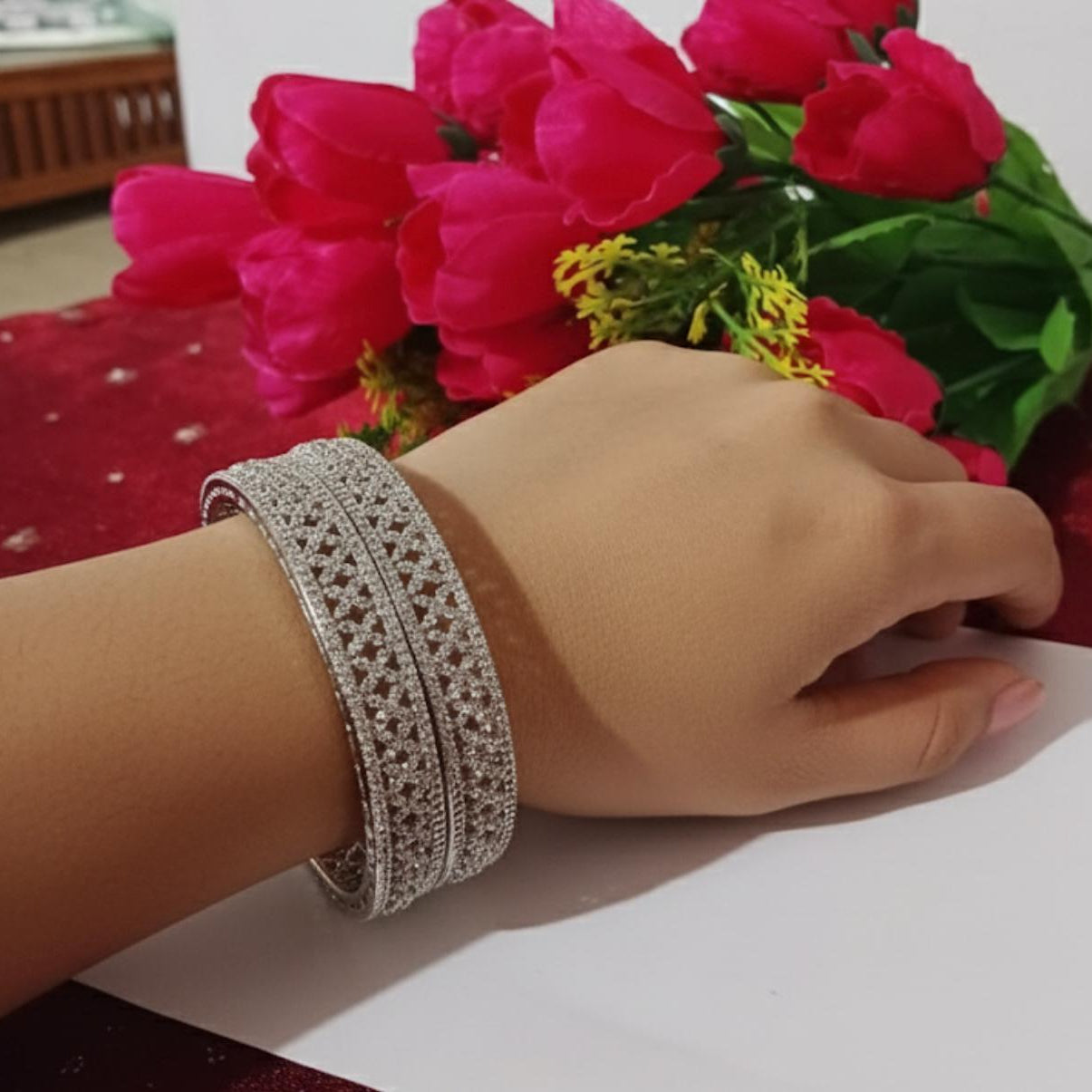 Shimmer Lace AD cuff Bangle