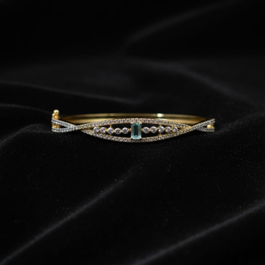 Twirl Charm Premium CZ Cuff Bracelet