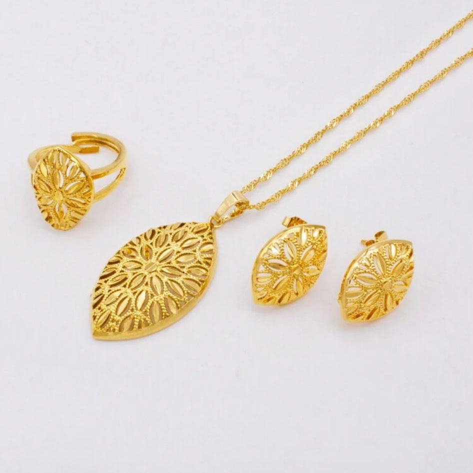 Alya African Gold Plated Necklace Set